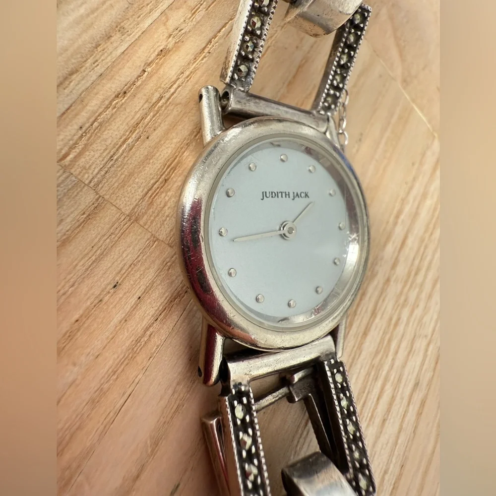 Vintage Judith Jack sterling silver marcasite watch NEW BATTERY